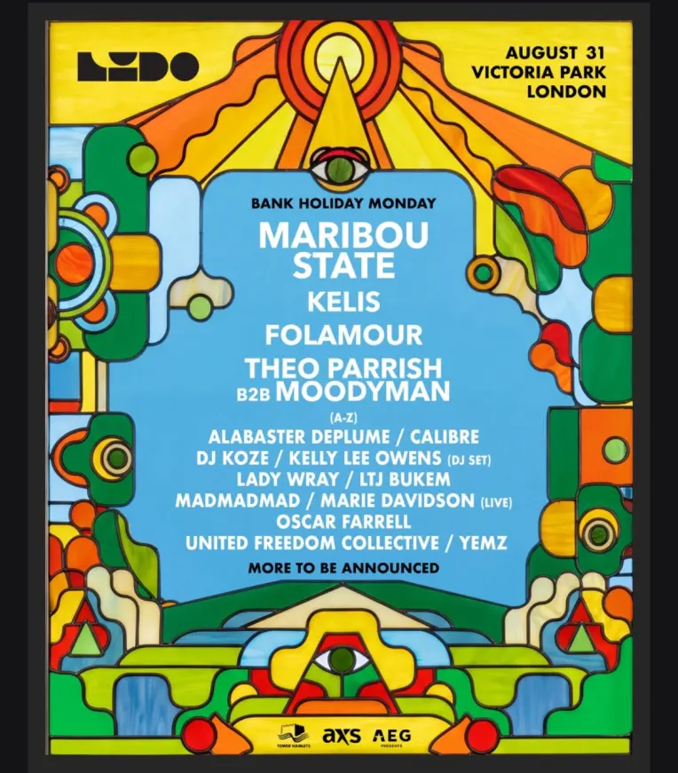 LIDO Festival, Monday 31 August, curated by Maribou State