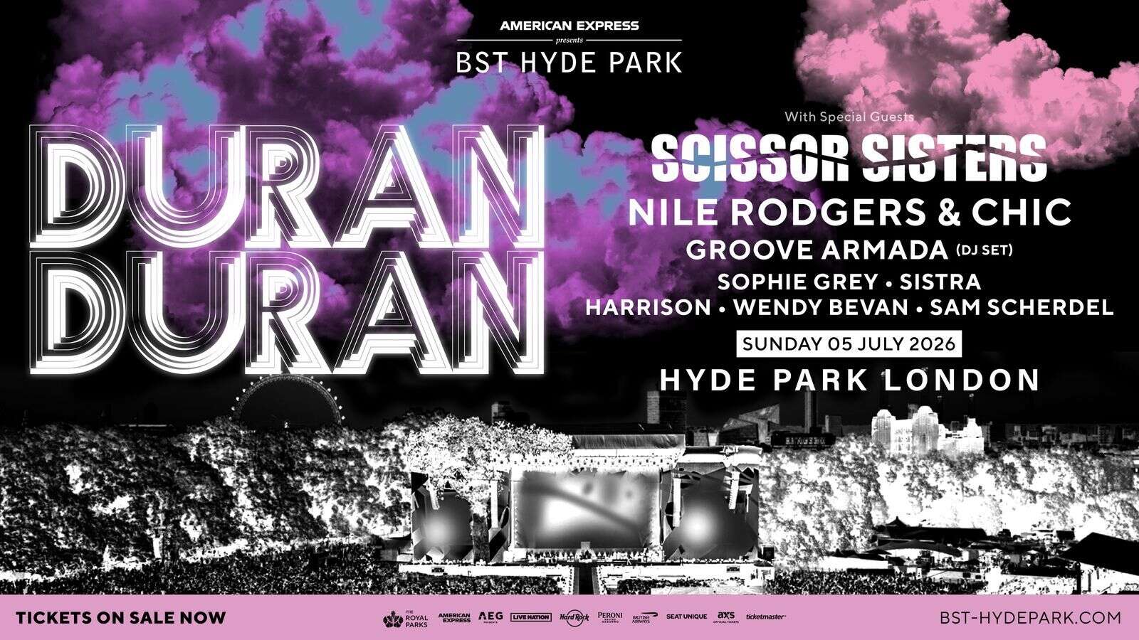 American Express Presents BST Hyde Park Duran Duran Full Line-Up Revealed