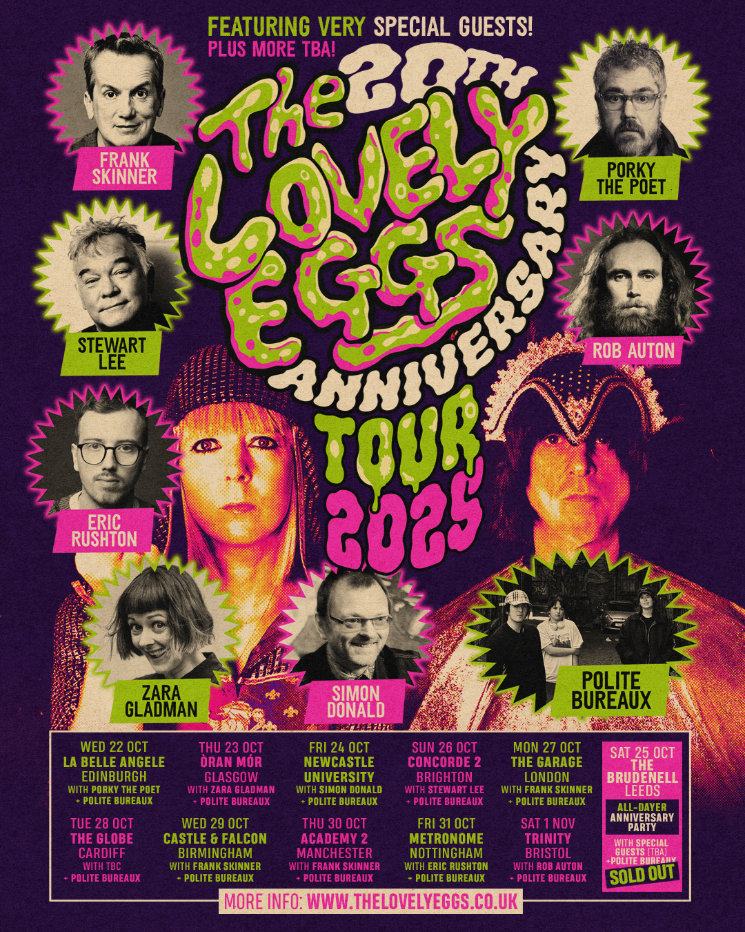 THE LOVELY EGGS ANNOUNCE SUPPORT ACTS FOR THEIR 20TH ANNIVERSARY TOUR THIS OCTOBER
