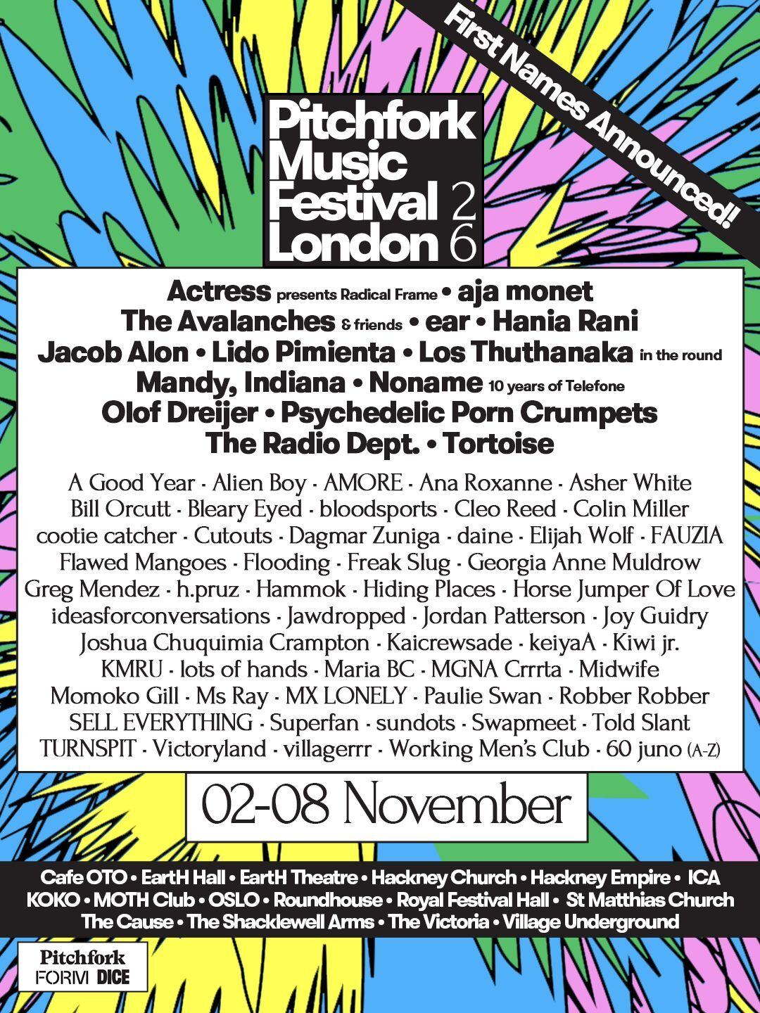 Pitchfork London 2026 poster