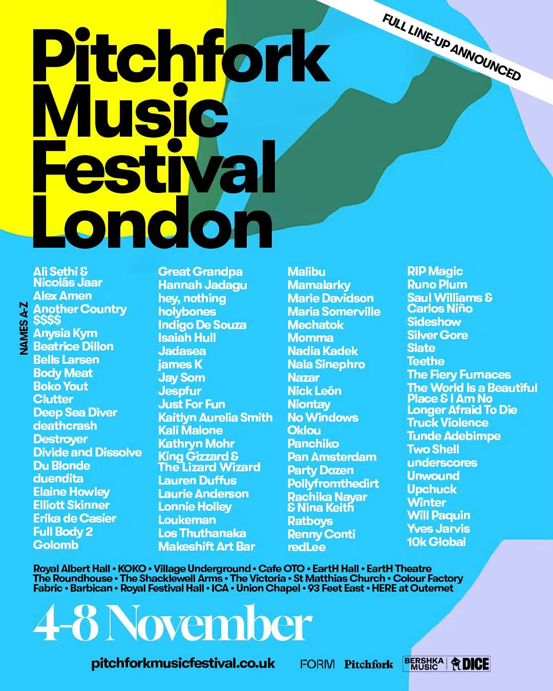 Pitchfork London 2025 poster