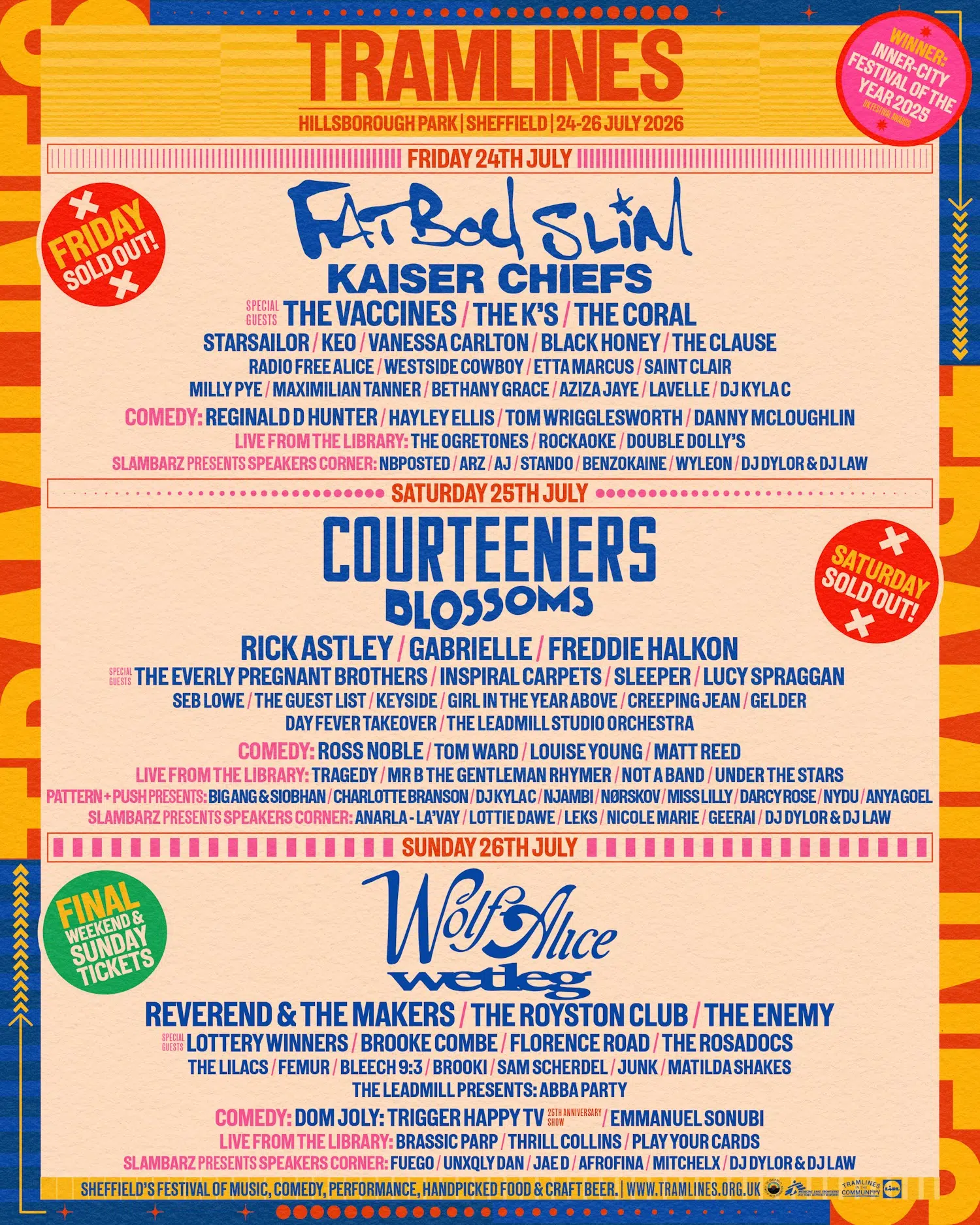 Tramlines 2026 poster